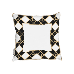 Art Dco Diamond Border Outdoor Cushion - Black / 60cm - thumbnail 2