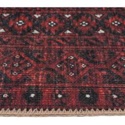 Distressed Traditional Persian Style Non Slip Washable Area Rug - Red / 240 x 60cm - thumbnail 2