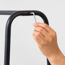 Freestanding 4-Shelf Coat Rack with Hanging Rail - Black - thumbnail 4