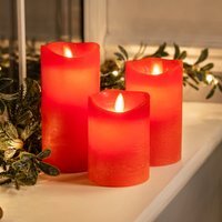 Dancing LED Candles Set Of 3 - Red / No Remote - image 1