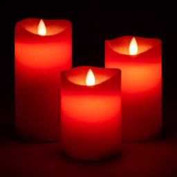Dancing LED Candles Set Of 3 - Red / No Remote - thumbnail 3
