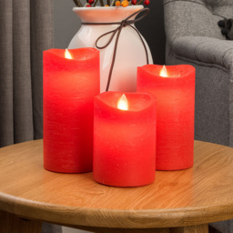 Dancing LED Candles Set Of 3 - Red / No Remote - thumbnail 2