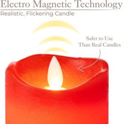 Dancing LED Candles Set Of 3 - Red / No Remote - thumbnail 4
