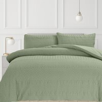 3D Embossed Allover Pattern Duvet Set - Sage / Single - image 1
