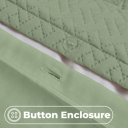 3D Embossed Allover Pattern Duvet Set - Sage / Single - thumbnail 3