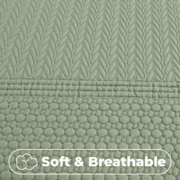 3D Embossed Allover Pattern Duvet Set - Sage / Single - thumbnail 5