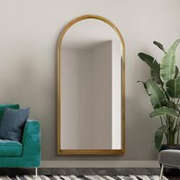MirrorOutlet The Naturalis Solid Oak Framed Arched Leaner Wall Mirror - Oak / 90cm - image 1