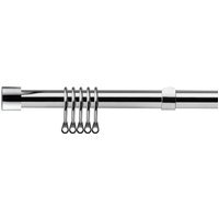 16-19mm Fenton Extendable Durable Metal Curtain Pole Set - Chrome / 120cm