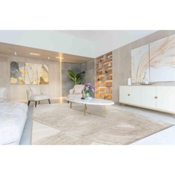 Elysium Modern Abstract Living Room Area Rug Metallic Sheen - Pearl / 290cm - thumbnail 3