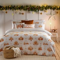 Gretel Brushed Cotton Duvet Cover Set - Cloud Dust - thumbnail 1