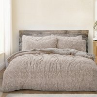 Snug Soft Teddy Marl Duvet Set - Natural / Single - image 1