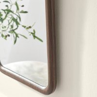 Line Walnut Wood Medium Rectangle 60x40cm Wall Mirror - Walnut