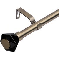 19mm Extendable Metal Curtain Pole with Diamond Finials - Antique Brass / 120 - 210 cm - image 1