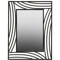 Brussels Baroque Rectangular Antique White Wall Mirror - Black