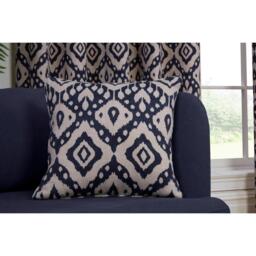 Marrakech Navy Eyelet Curtains - Blue / 168cm / 137cm - thumbnail 4