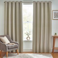 Dawn Textured Blackout Eyelet Curtains - Natural / 117cm / 137cm - thumbnail 1