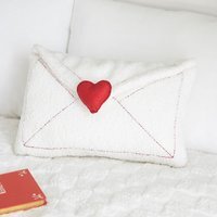 Love Letter Boucle Cushion With Text I Love You - 25 x 40cm