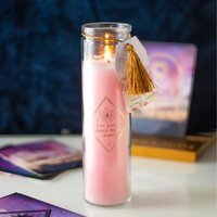 Mystic Jar Tube Candle with Rose Quartz Crystals - Mystical Rose