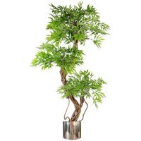 140cm Artificial Tree with Premium Metal Planter Bundle - Green