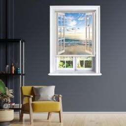 Lister Cartwright Window Beach View Scenic Design Blackout Roller Blinds - Cream / 200 X 160 CM - thumbnail 4