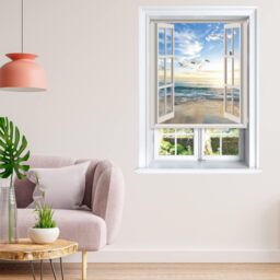 Lister Cartwright Window Beach View Scenic Design Blackout Roller Blinds - Cream / 200 X 160 CM - thumbnail 5