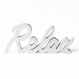 Relax Sign Ornament Word Wood Figure - White - thumbnail 2