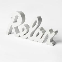Relax Sign Ornament Word Wood Figure - White - thumbnail 3
