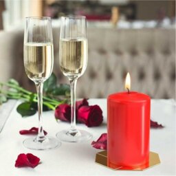 Set of 4 Pillar Candles Multiple Heights - White - thumbnail 4
