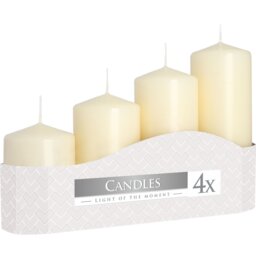 Set of 4 Pillar Candles Multiple Heights - White - thumbnail 3
