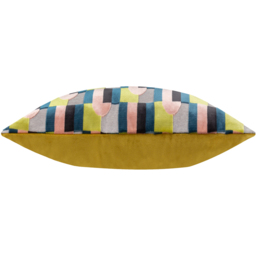 Keela Cut Velvet Cushion - Pink-Avo Green - thumbnail 2