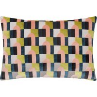 Keela Cut Velvet Cushion - Pink-Avo Green
