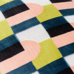 Keela Cut Velvet Cushion - Pink-Avo Green - thumbnail 3
