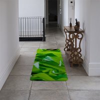Green leaf background abstract of nature Designer Runner Rug - Green - thumbnail 1