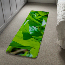 Green leaf background abstract of nature Designer Runner Rug - Green - thumbnail 4