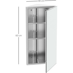 HOMCOM Wall Mounted Bathroom Mirror - Silver - thumbnail 4