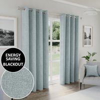 Austin Blackout Eyelet Curtains - Blue / 229cm