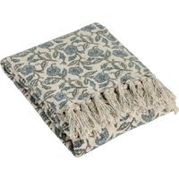 Delphine Printed Cotton Throw - Delph Blue - image 1