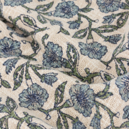 Delphine Printed Cotton Throw - Delph Blue - thumbnail 3