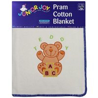 Pram Cotton Blanket Teddy, Sun or Star Design - Teddy