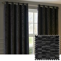 Set of 2 Manhattan Velvet Eyelet Curtains - Charcoal / 229cm / 168cm - image 1