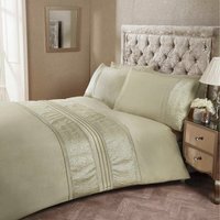 Aurora Floral Polycotton Duvet Set With Pillowcase - Gold / Superking