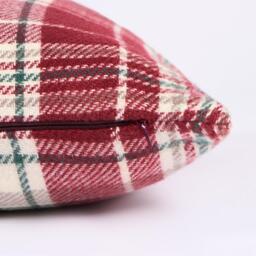 Pack Of Dorset Woven Check Cushion Covers - Red / 4 - thumbnail 4