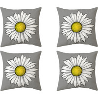 Daisy Cushion Cover Set - Grey - image 1