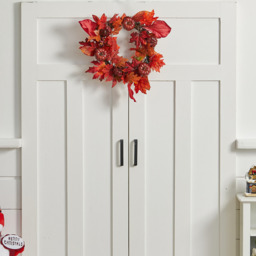Autumn Wreath with Pumpkins Berries Maples - Orange - thumbnail 4