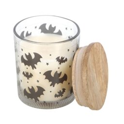 Bat Print Mulberry Candle Halloween Decor Warm Mulberry Scent - White - thumbnail 2