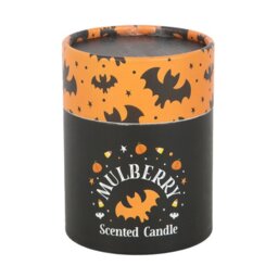 Bat Print Mulberry Candle Halloween Decor Warm Mulberry Scent - White - thumbnail 4