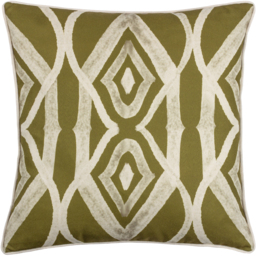 Cape Ikat Reversible Cushion - Moss / Polyester - thumbnail 2