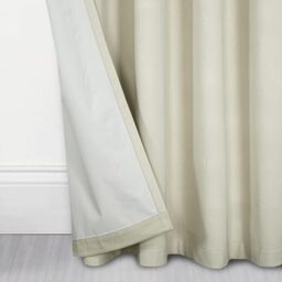 Thermal Blackout Velvet Curtains - Cream / 114cm / 137cm - thumbnail 3