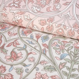 Harrow Microfibre Floral Reversible Duvet Cover Set with Pillowcase - Natural / King - thumbnail 2