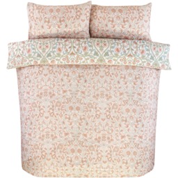 Harrow Microfibre Floral Reversible Duvet Cover Set with Pillowcase - Natural / King - thumbnail 4